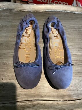 Sam Edelman Lavender-Blue Suede Ballet Flats